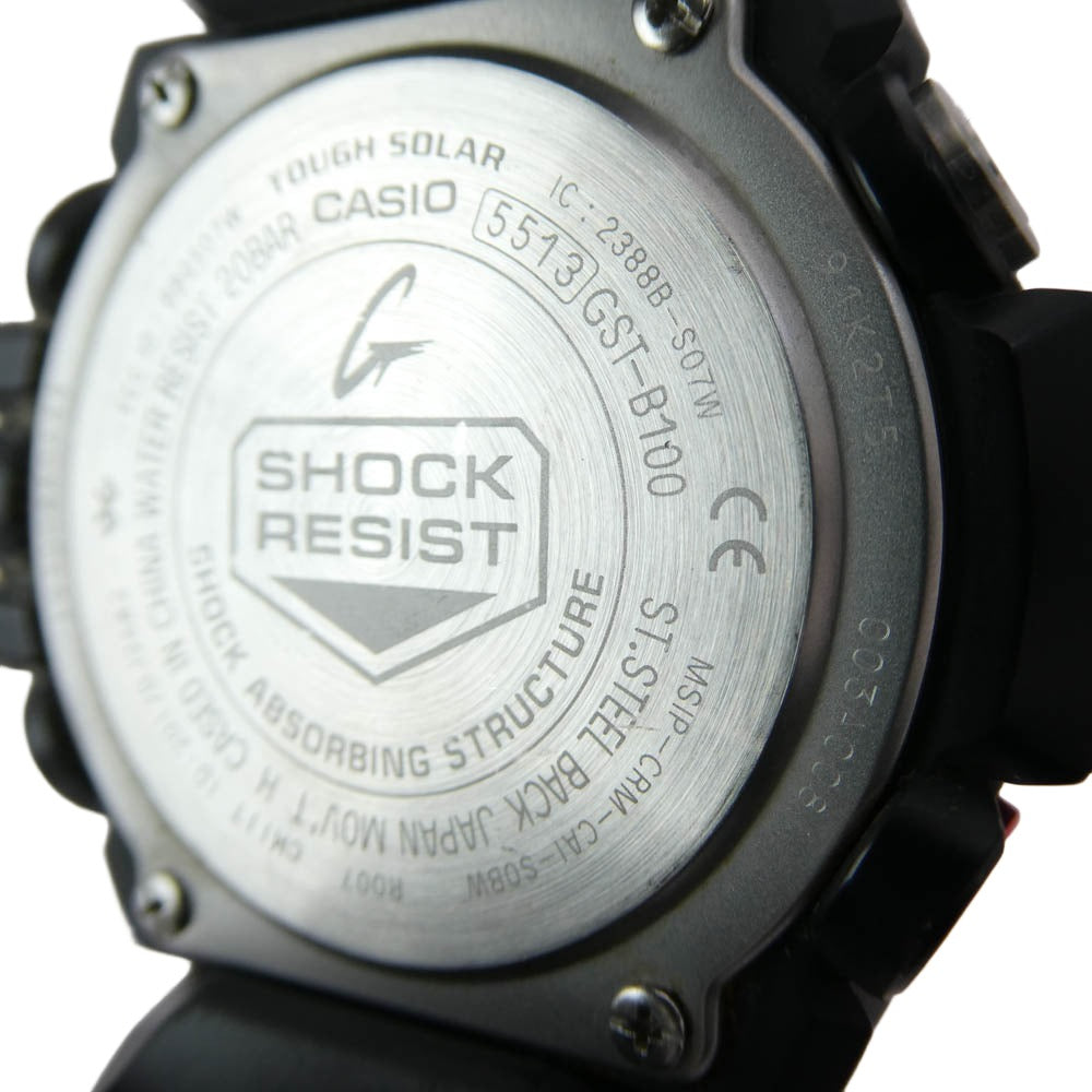 CASIO G-SHOCK カシオ ジーショック GST-B100-1AJF G-STEEL ブラック文字盤 樹脂 SS タフソーラー モバイルリンク Bluetooth 腕時計 ブラック系 シルバー系【中古】