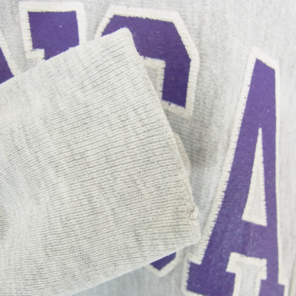 Champion チャンピオン 90s 刺繍タグ KANSAS STATE Reverse weave カレッジプリント クルーネック リバースウィーブ スウェット グレー系 XL【中古】
