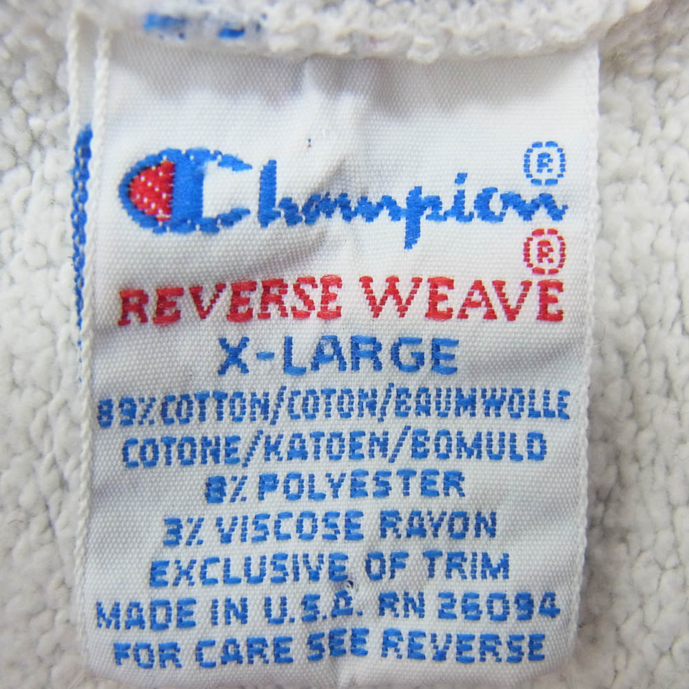 Champion チャンピオン 90s 刺繍タグ KANSAS STATE Reverse weave カレッジプリント クルーネック リバースウィーブ スウェット グレー系 XL【中古】