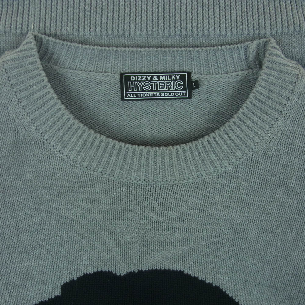 HYSTERIC GLAMOUR ヒステリックグラマー 02241NS01 WOMAN HEAD セーター ニット 中国製 グレー系 L【中古】