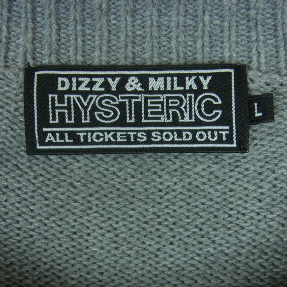 HYSTERIC GLAMOUR ヒステリックグラマー 02241NS01 WOMAN HEAD セーター ニット 中国製 グレー系 L【中古】