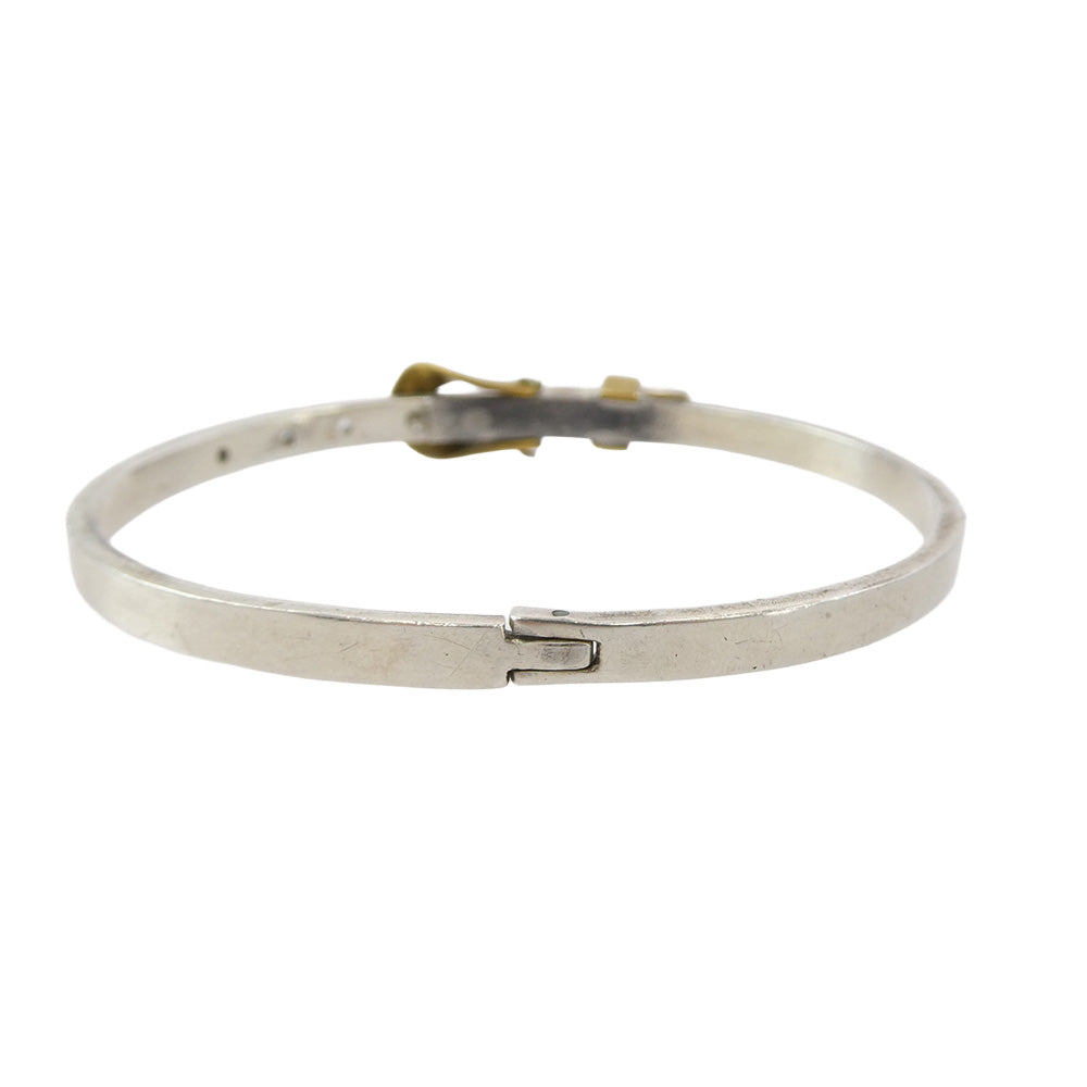 メキシカン ジュエリー 925 ベルトバングル ブレスレット シルバー系 ゴールド系【中古】