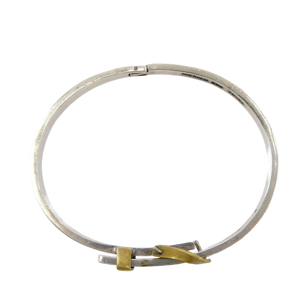 メキシカン ジュエリー 925 ベルトバングル ブレスレット シルバー系 ゴールド系【中古】