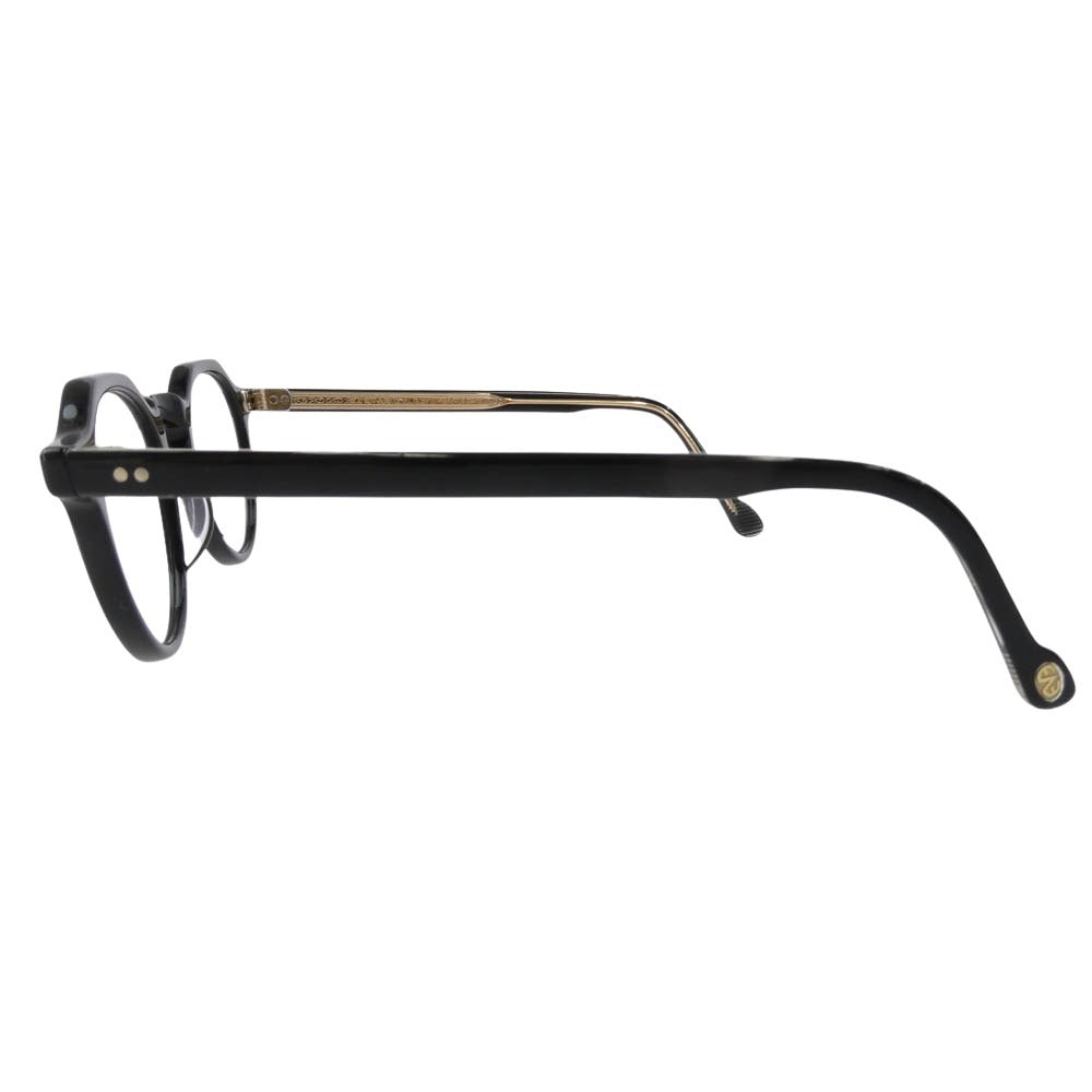 アイヴァン Attache45 アタッシュ ボストン 眼鏡 ブラック系 ゴールド系【中古】
