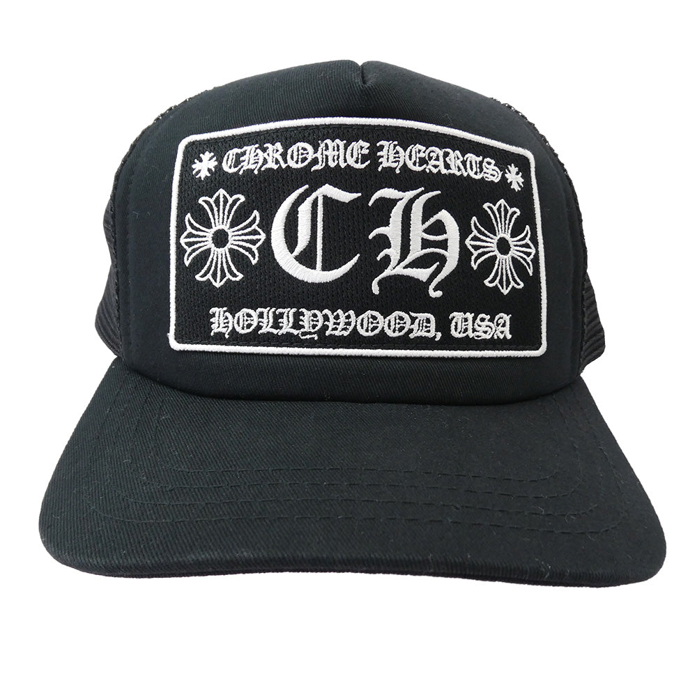 CHROME HEARTS クロムハーツ（原本無） TRUCKER CAP クロスボール CHロゴパッチ メッシュ トラッカー キャップ 帽子 ブラック ブラック系 シルバー系【中古】