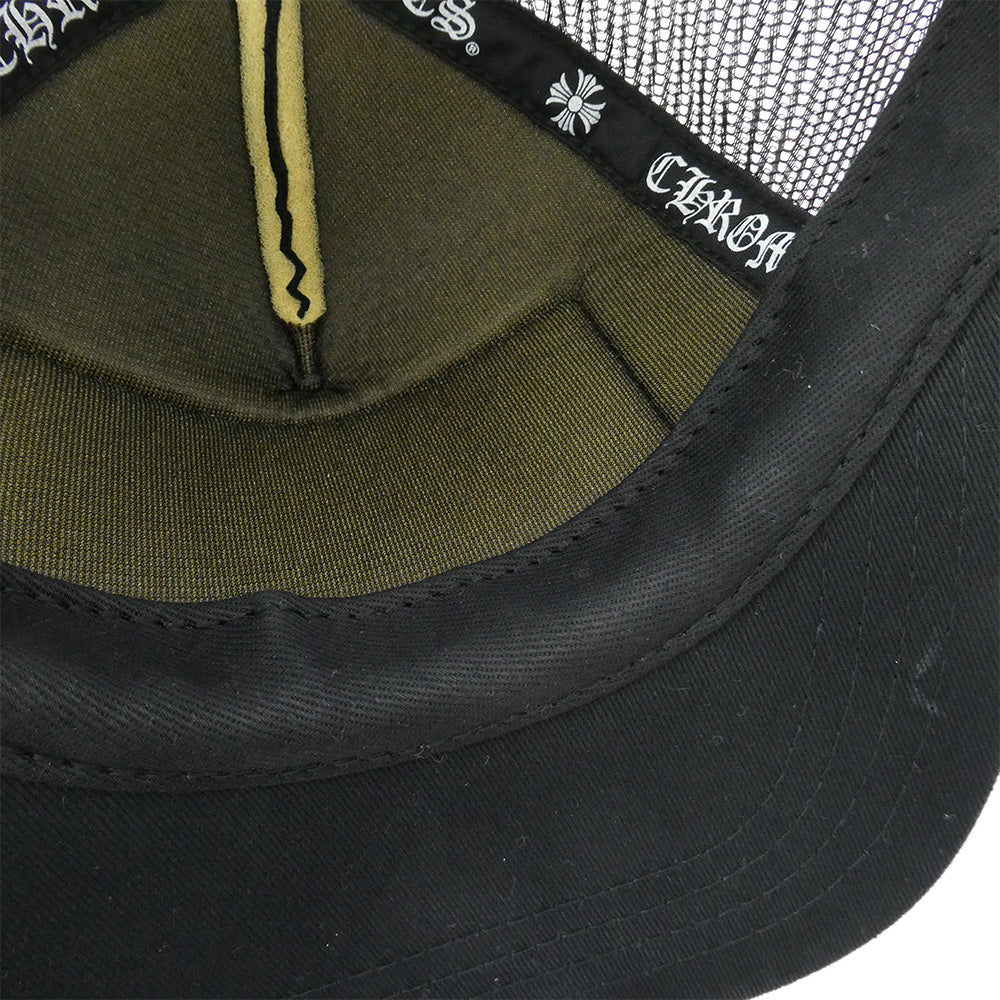 CHROME HEARTS クロムハーツ（原本無） TRUCKER CAP クロスボール CHロゴパッチ メッシュ トラッカー キャップ 帽子 ブラック ブラック系 シルバー系【中古】