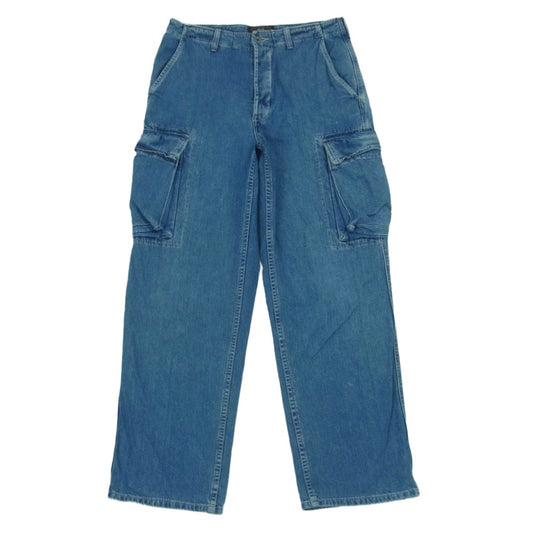 RRL ダブルアールエル USA製 デニム カーゴ パンツ コットン インディゴブルー系 29 / 30【中古】