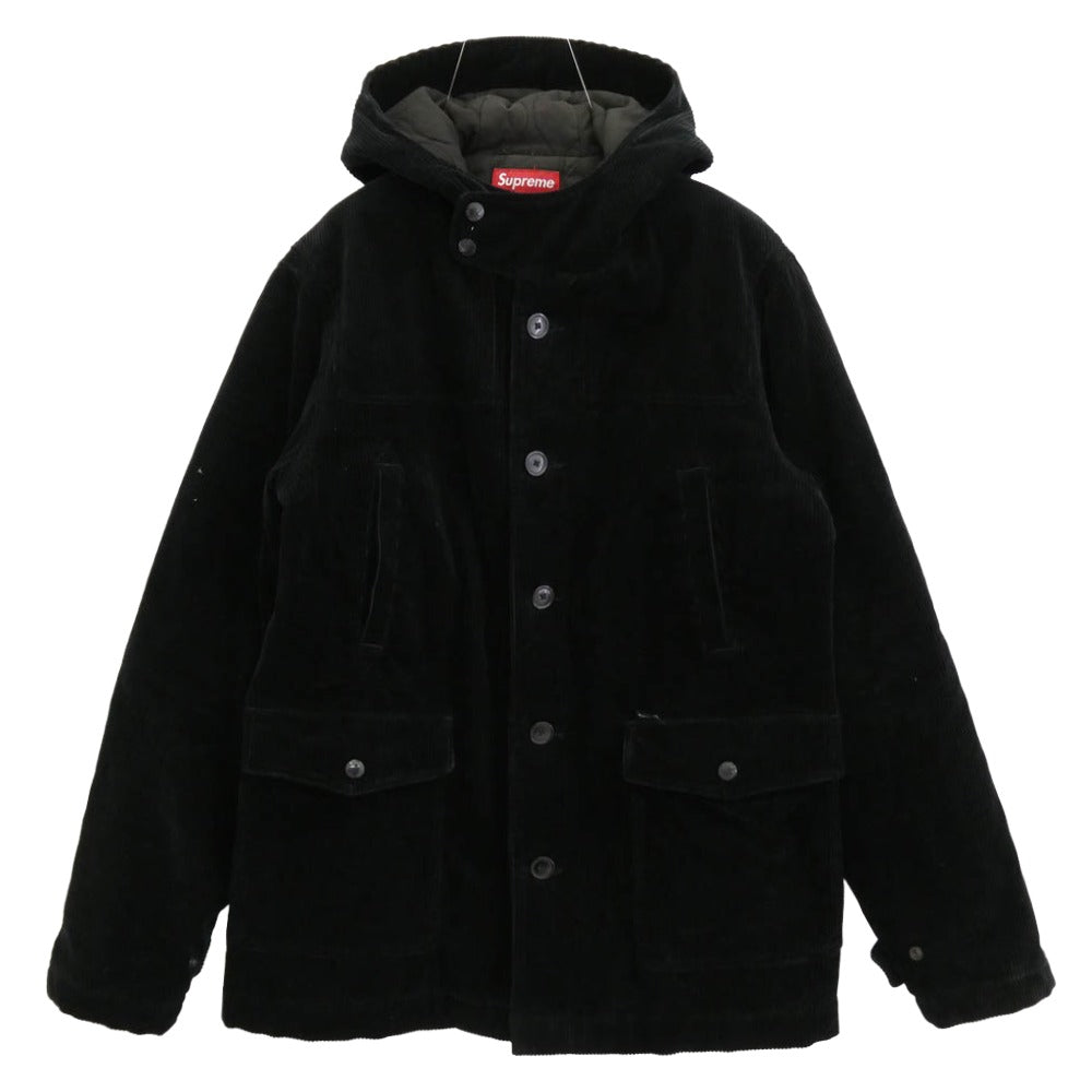 Supreme シュプリーム orduroy hood フード刺繍 コーデュロイ ジャケット ブラック系 M【中古】