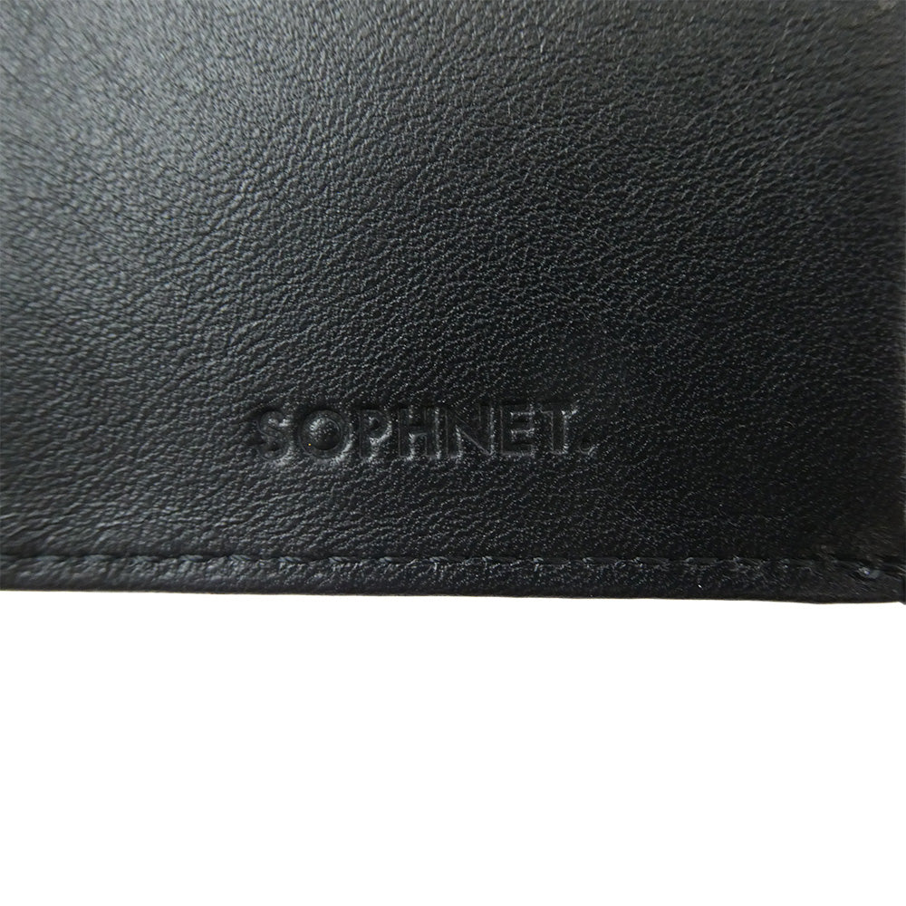 SOPHNET. ソフネット 24AW SOPH-242089 LEATHER SMALL WALLET BEIGE レザー スモール ウォレット 三つ折り財布 ブラック系【新古品】【未使用】【中古】
