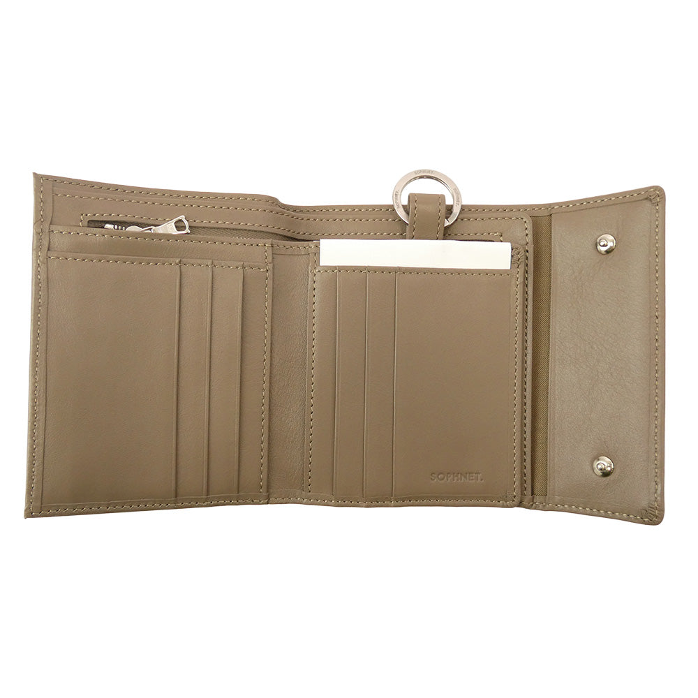 SOPHNET. ソフネット 24AW SOPH-242087 LEATHER WALLET BEIGE レザー ウォレット 二つ折り財布 ベージュ系【新古品】【未使用】【中古】