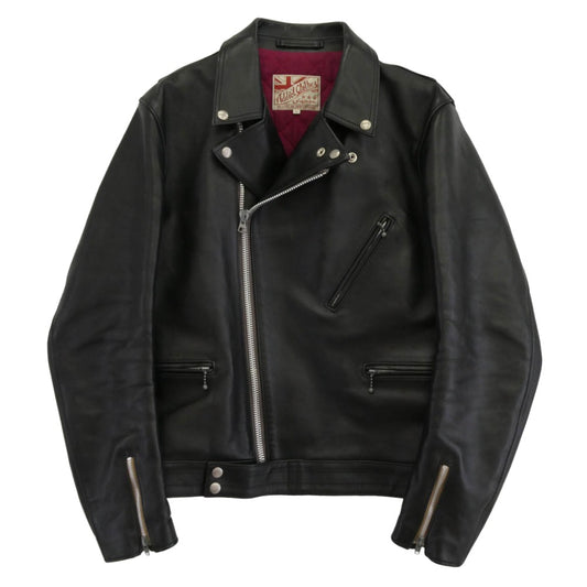 ADDICT CLOTHES アディクトクローズ AD-03 BRITISH ASYMMETRY JACKET 馬革 ホースハイド ブリティッシュアシンメトリー ライダース ジャケット ブラック系 44【中古】