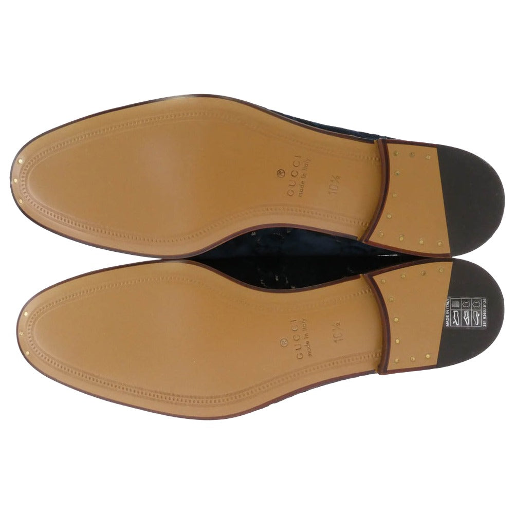 GUCCI グッチ 430088 ヨルダーン ベルベット ローファー ブルー系 10.5【極上美品】【中古】