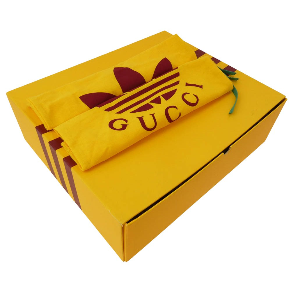 GUCCI グッチ 714871 × adidas アディダス スリーストライプス レザー レースアップ サイドジップ アンクルブーツ ホワイト系 グリーン系 11【中古】