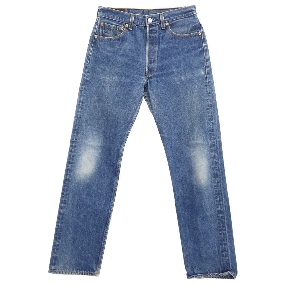 Levi's リーバイス USA製 501 レギュラー 90s 裏刻印553 ボタンフライ デニムパンツ ジーンズ インディゴブルー系 W33【中古】