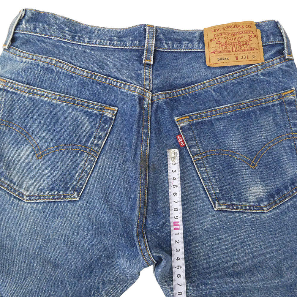 Levi's リーバイス USA製 501 レギュラー 90s 裏刻印553 ボタンフライ デニムパンツ ジーンズ インディゴブルー系 W33【中古】