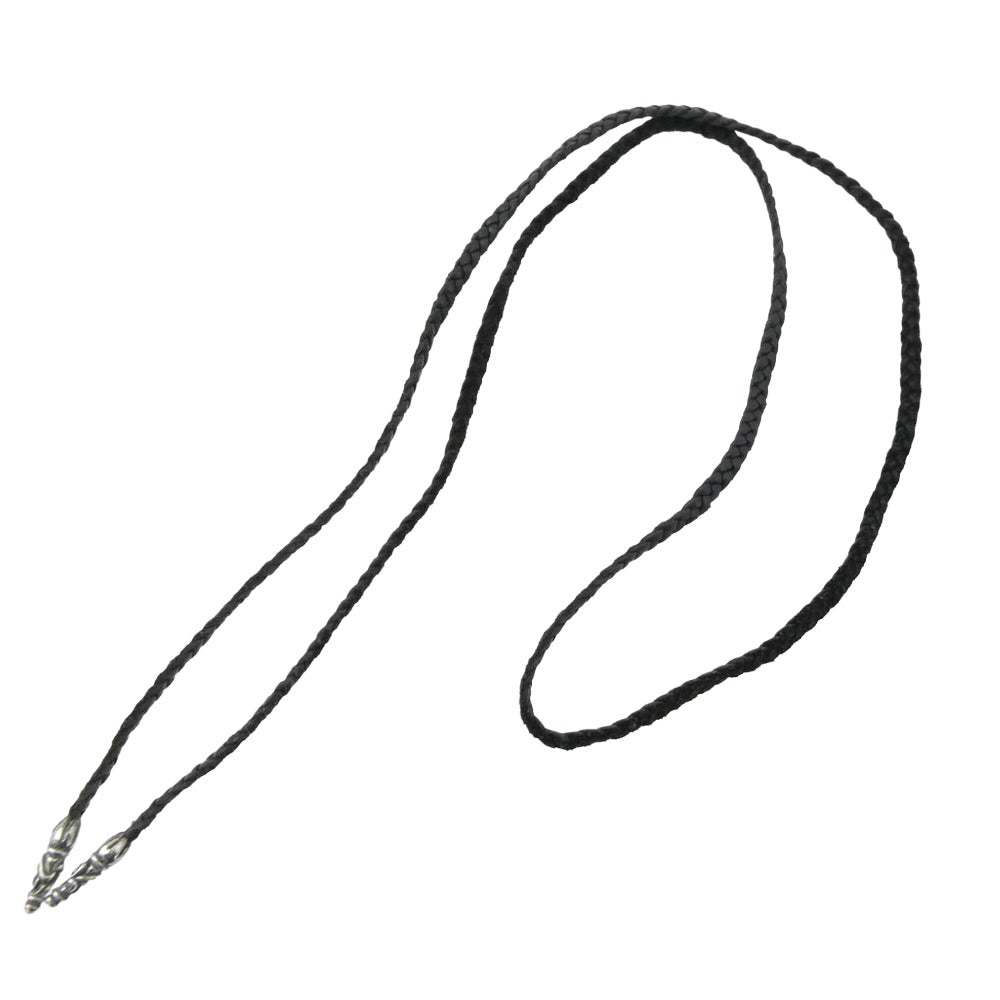 CHROME HEARTS クロムハーツ（原本無） LEATHER BRAID SCROLL スクロールチップ レザーブレイド レザーブレード ネックレス ブラック系【中古】