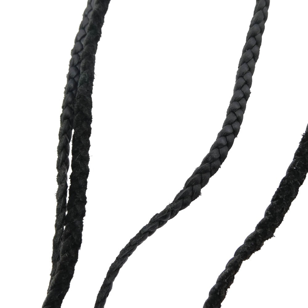 CHROME HEARTS クロムハーツ（原本無） LEATHER BRAID SCROLL スクロールチップ レザーブレイド レザーブレード ネックレス ブラック系【中古】