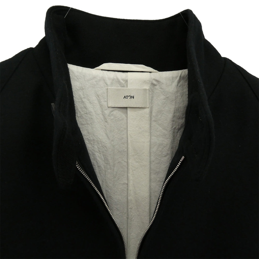 ATON エイトン 7074635 DOUBLE SAXONY HARRINGTON JACKET ウール ハリントン ジャケット ブルゾン ブラック系 02【中古】