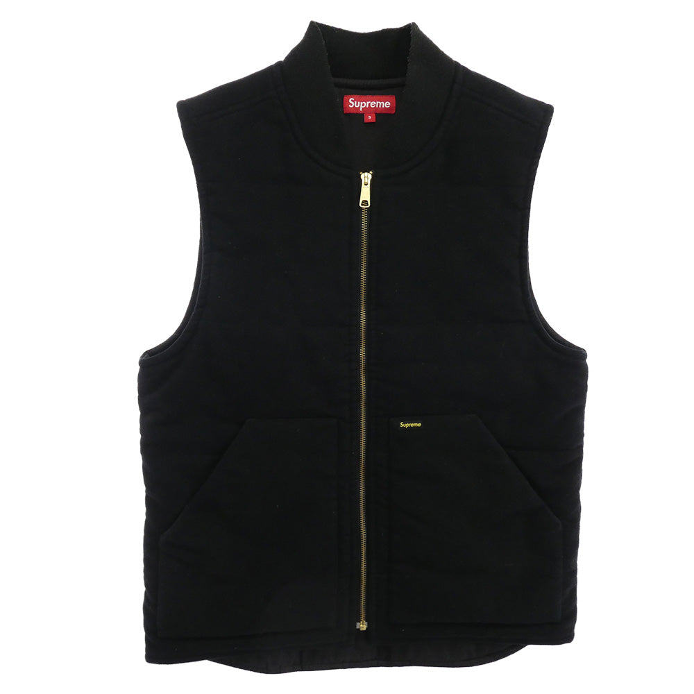 Supreme シュプリーム 11AW Work Vest モールスキン 中綿 ワークベスト ブラック系 S【中古】