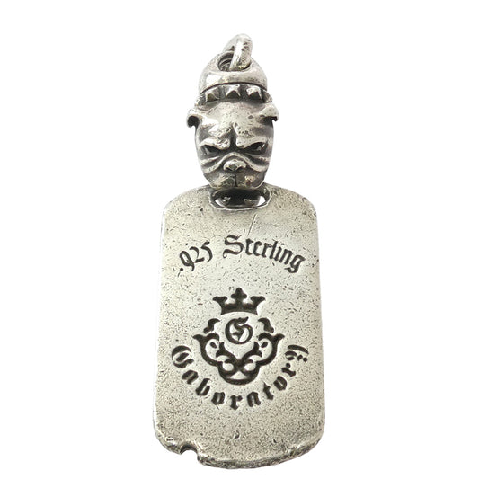 GABOR ガボール Gaboratory ガボラトリー マリア初期 ドッグタグ w/スパイクブルドッグ ペンダントトップ シルバー系【中古】