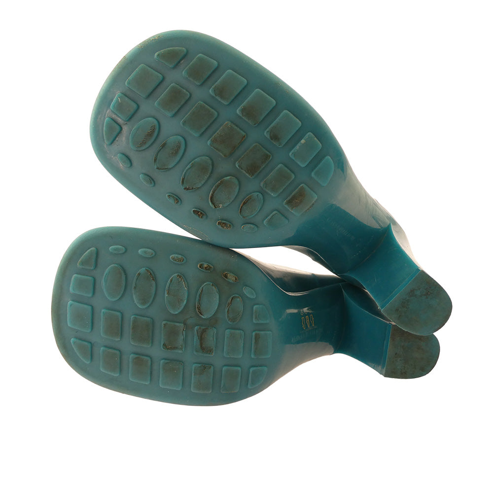 BOTTEGAVENETA ボッテガヴェネタ ラバー ヒール パドル ブーツ ブラック ブルー系 40【中古】