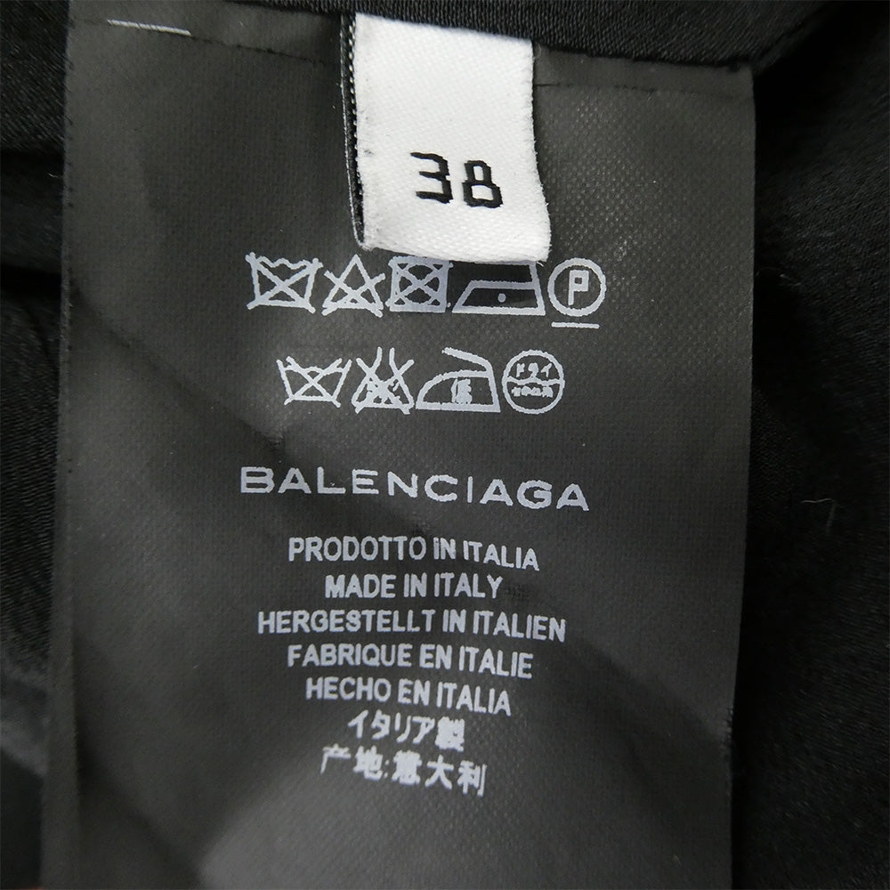 BALENCIAGA バレンシアガ 17SS 470537 TVI22 チェック ピークドラペル ダブル ウール テーラード ジャケット グレー系 38【中古】