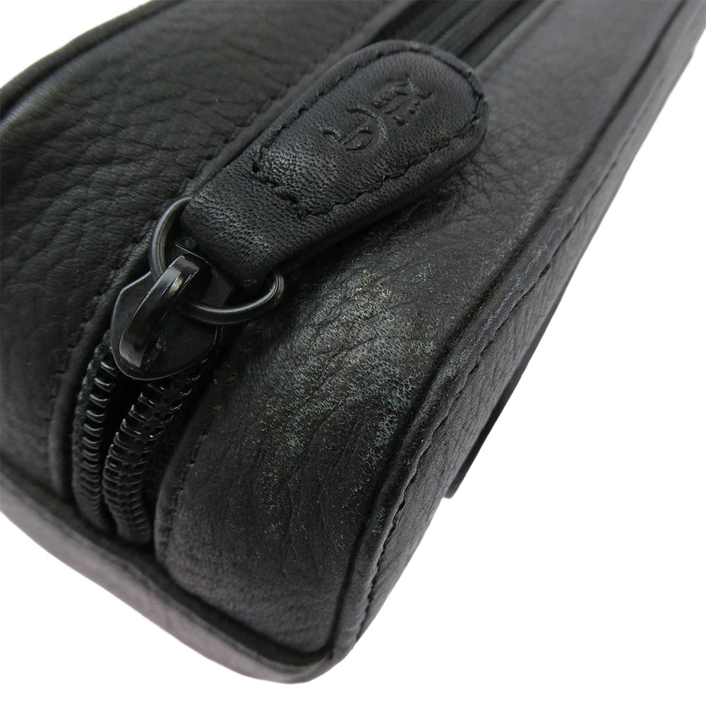 CHROME HEARTS クロムハーツ（原本無） EYEWEAR CASE 1 レザー スクロールラベル CHプラス アイウェアケース 眼鏡ケース ブラック系【中古】