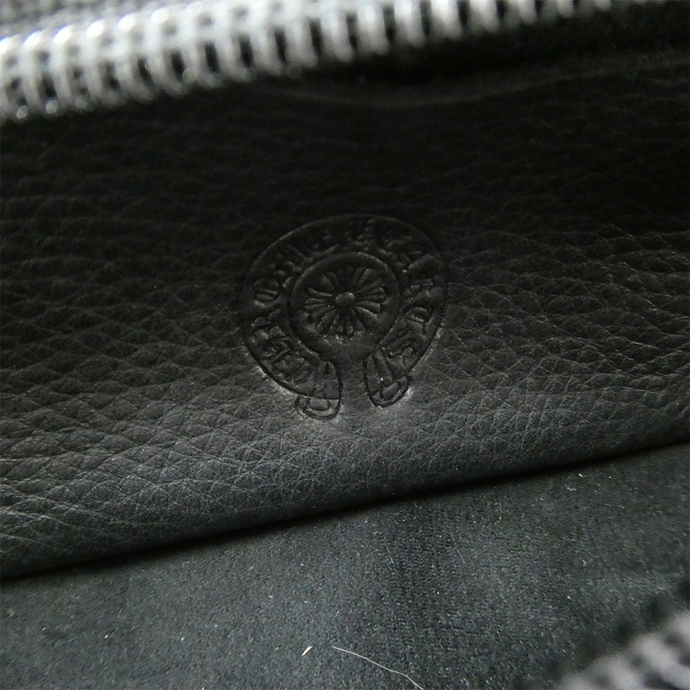 CHROME HEARTS クロムハーツ（原本無） EYEWEAR CASE 1 レザー スクロールラベル CHプラス アイウェアケース 眼鏡ケース ブラック系【中古】