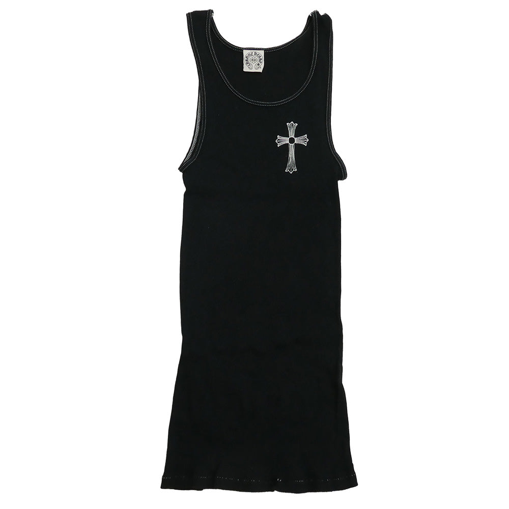 CHROME HEARTS クロムハーツ（原本無） CROSS ホースシュー クロスプリント タンクトップ ブラック系 M【中古】