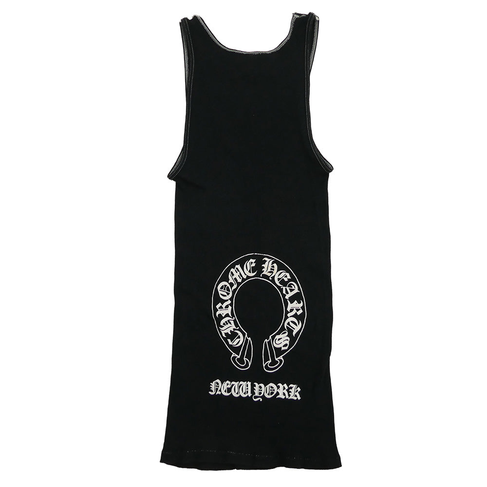 CHROME HEARTS クロムハーツ（原本無） CROSS ホースシュー クロスプリント タンクトップ ブラック系 M【中古】