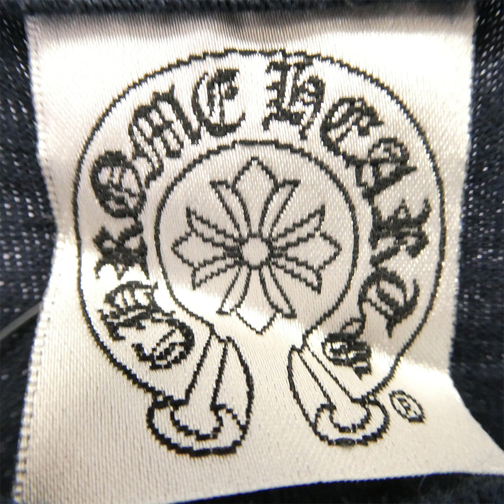 CHROME HEARTS クロムハーツ（原本無） American Flag L/S Tee アメリカンフラッグ スクロールラベルプリント 長袖 カットソー Tシャツ ネイビー系 M【極上美品】【中古】