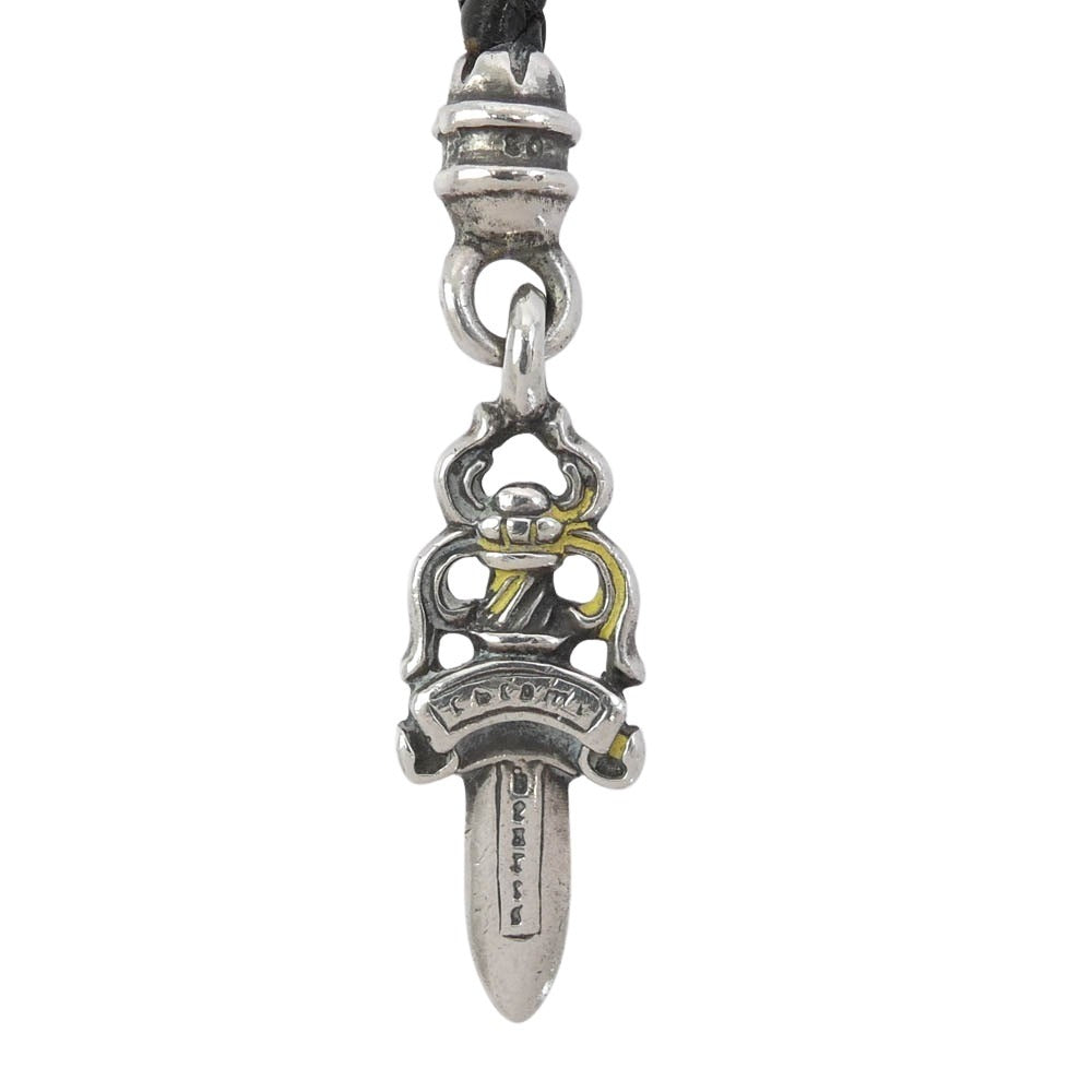 CHROME HEARTS クロムハーツ（原本有） PHNSTRP DAGGER ダガー フォンストラップ 携帯ストラップ ブラック系 シルバー系【中古】