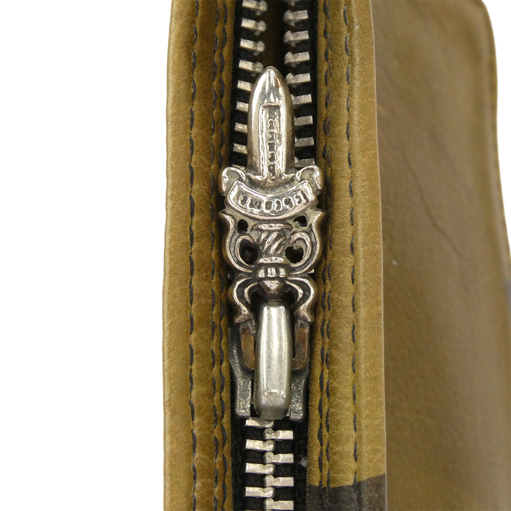 CHROME HEARTS クロムハーツ（原本無） ZPR CHG PURSE 2 CAMO DAGGER ZIP ジッパー チェンジパース カモフラ ダガージップ コインケース グリーン系 シルバー系【中古】