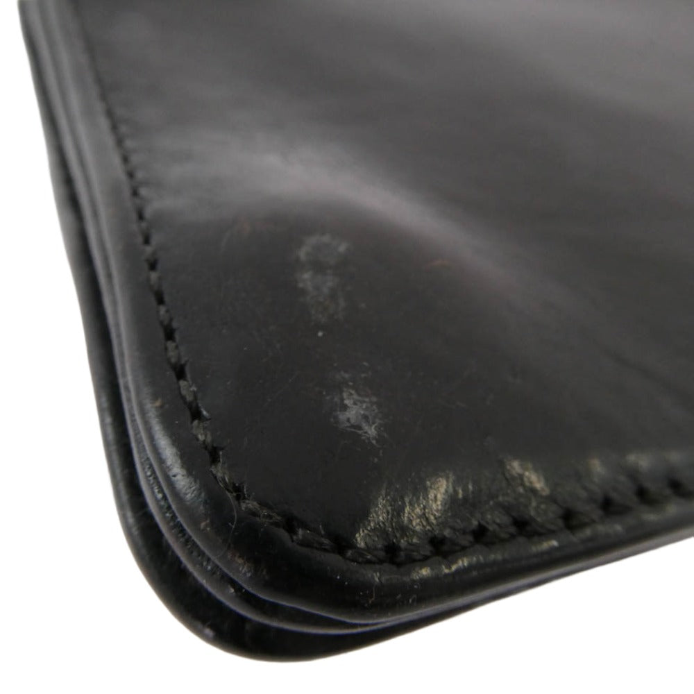 CHROME HEARTS クロムハーツ（原本無） 1ZIP 1ジップ クロスボールボタン レザー ウォレット ブラック系【中古】