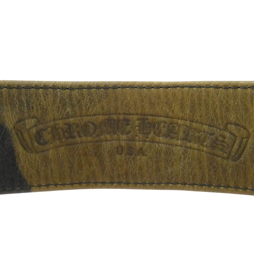 CHROME HEARTS クロムハーツ（原本無） RR TINY BUCKLE CAMO ロックンロール レザー ガンスリンガー ブレスレット カモフラ カーキ系【中古】