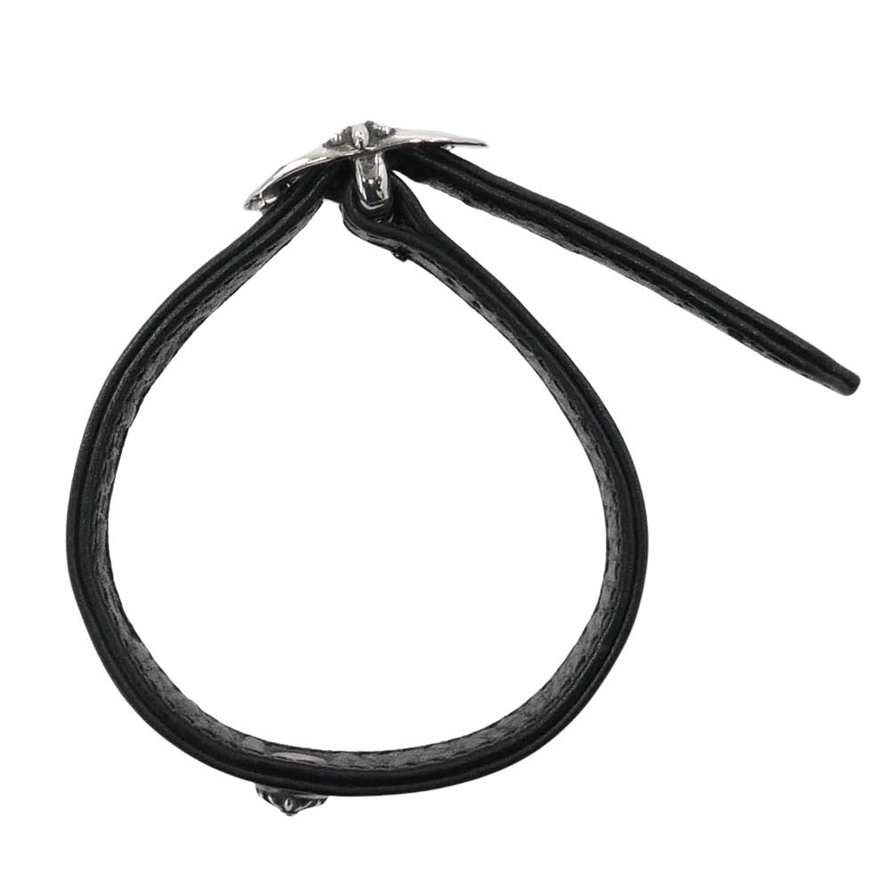 CHROME HEARTS クロムハーツ（原本無） GUNSLINGER ガンスリンガー クロスボール レザー ブレスレット ブラック系【中古】