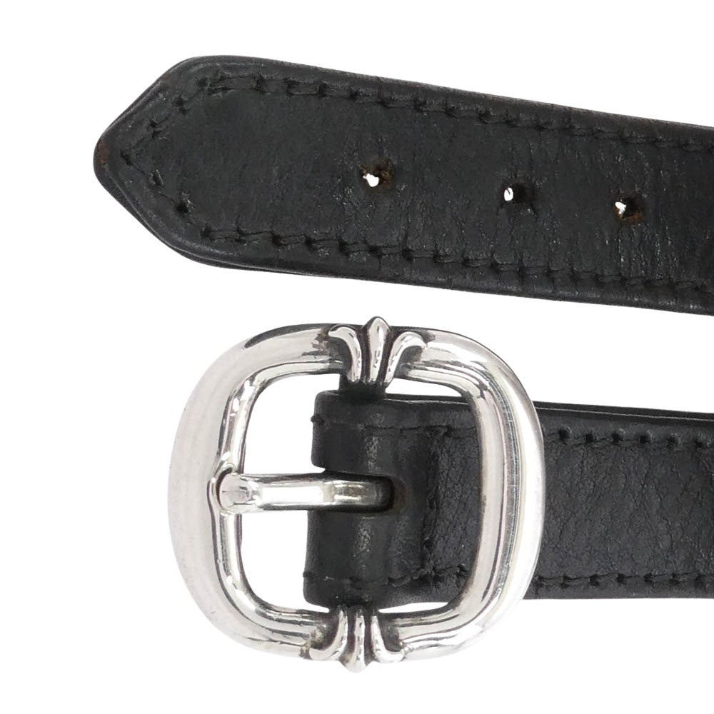 CHROME HEARTS クロムハーツ（原本無） GUNSLINGER ガンスリンガー クロスボール レザー ブレスレット ブラック系【中古】