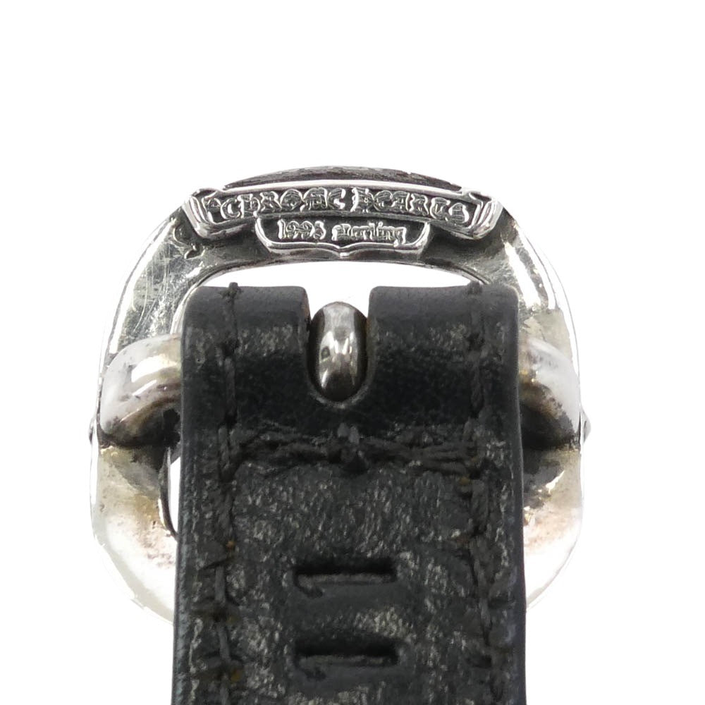 CHROME HEARTS クロムハーツ（原本無） GUNSLINGER ガンスリンガー クロスボール レザー ブレスレット ブラック系【中古】