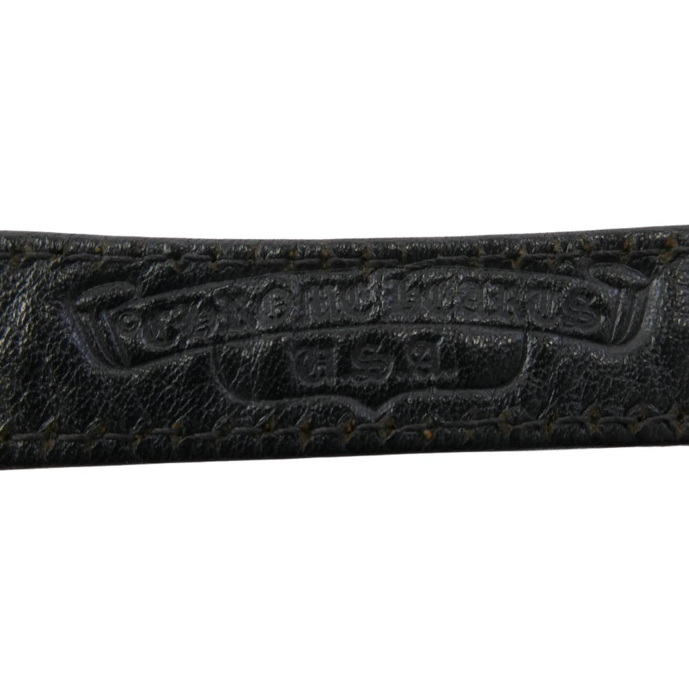 CHROME HEARTS クロムハーツ（原本無） GUNSLINGER ガンスリンガー クロスボール レザー ブレスレット ブラック系【中古】