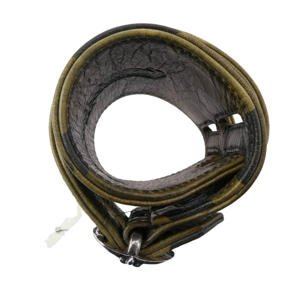 CHROME HEARTS クロムハーツ（原本無） DOUBLE RR CAMO ダブル ロックンロール レザー ガンスリンガー ブレスレット カモフラ カーキ系 ブラック系 1【中古】