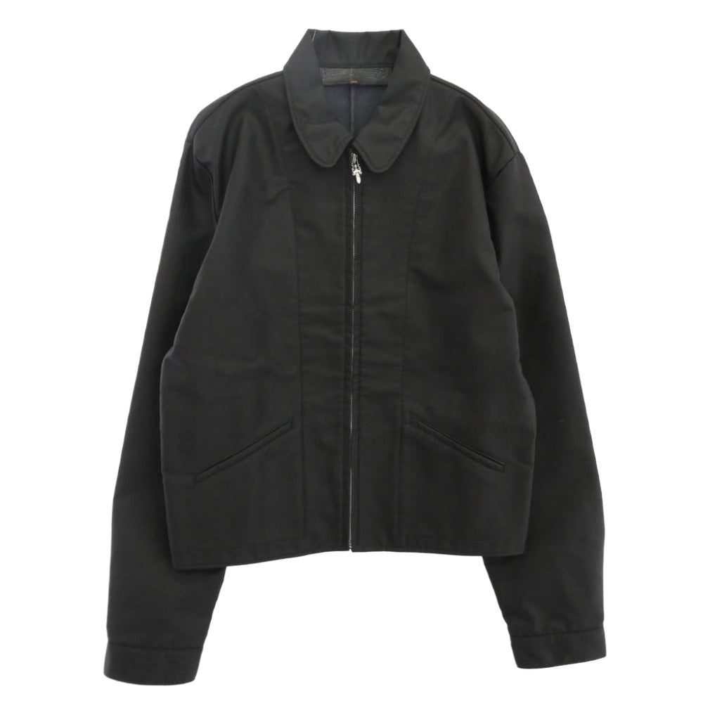 CHROME HEARTS クロムハーツ（原本無） セメタリークロスパッチ レザーパッチ ダガージップ フルジップ ナイロン ジャケット ブラック系 M【中古】