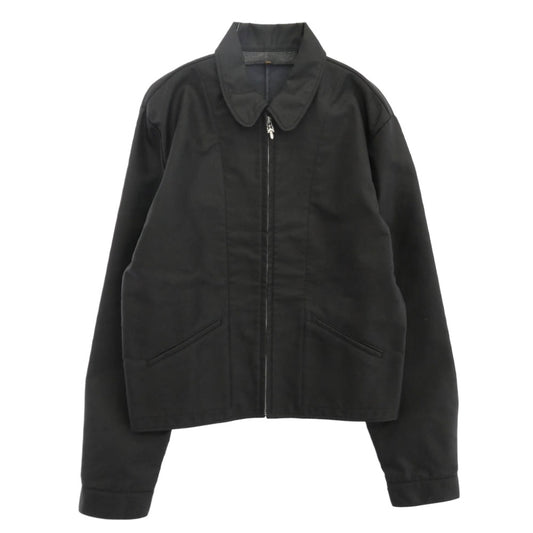 CHROME HEARTS クロムハーツ（原本無） セメタリークロスパッチ レザーパッチ ダガージップ フルジップ ナイロン ジャケット ブラック系 M【中古】