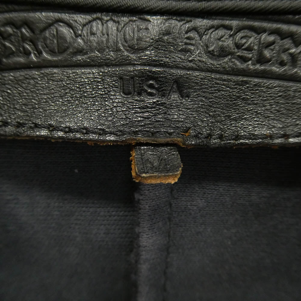 CHROME HEARTS クロムハーツ（原本無） セメタリークロスパッチ レザーパッチ ダガージップ フルジップ ナイロン ジャケット ブラック系 M【中古】