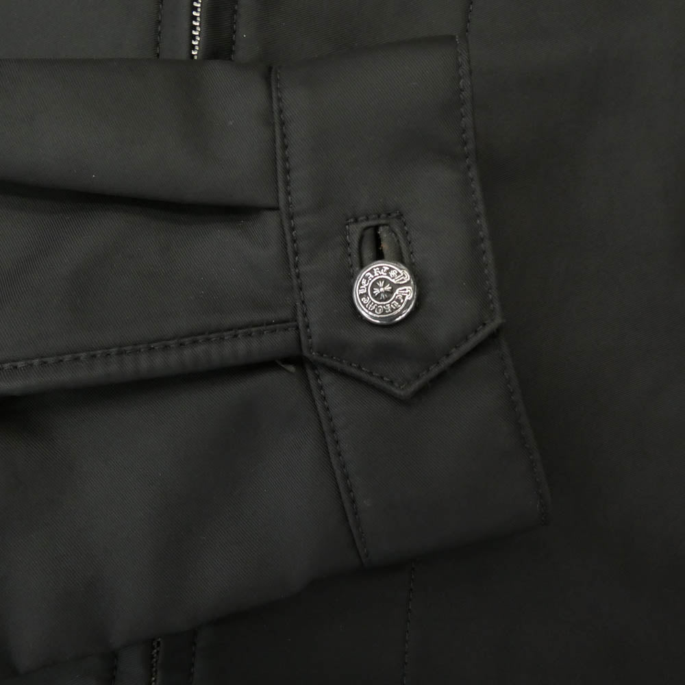 CHROME HEARTS クロムハーツ（原本無） セメタリークロスパッチ レザーパッチ ダガージップ フルジップ ナイロン ジャケット ブラック系 M【中古】