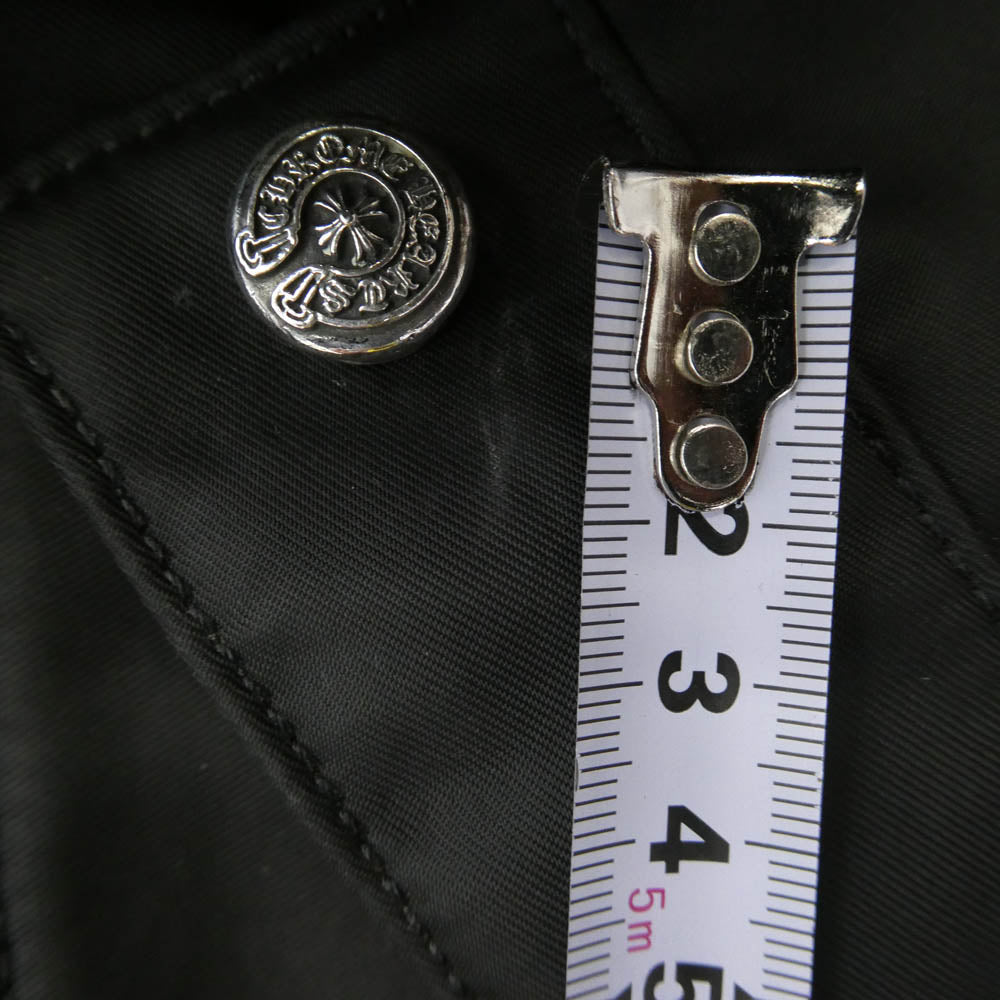 CHROME HEARTS クロムハーツ（原本無） セメタリークロスパッチ レザーパッチ ダガージップ フルジップ ナイロン ジャケット ブラック系 M【中古】