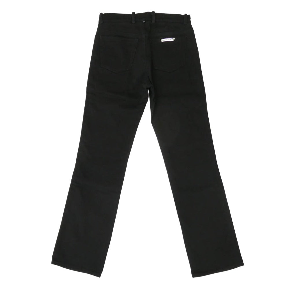 CHROME HEARTS クロムハーツ（原本無） OLD FLEURKNEE DNM PANTS フレアニー スクロールラベル ホースシューボタン 5P デニムパンツ ジーンズ ブラック系 30R【中古】