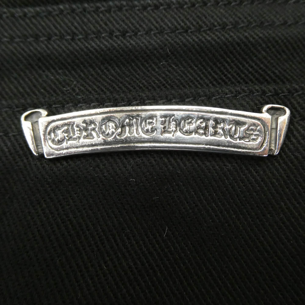 CHROME HEARTS クロムハーツ（原本無） OLD FLEURKNEE DNM PANTS フレアニー スクロールラベル ホースシューボタン 5P デニムパンツ ジーンズ ブラック系 30R【中古】