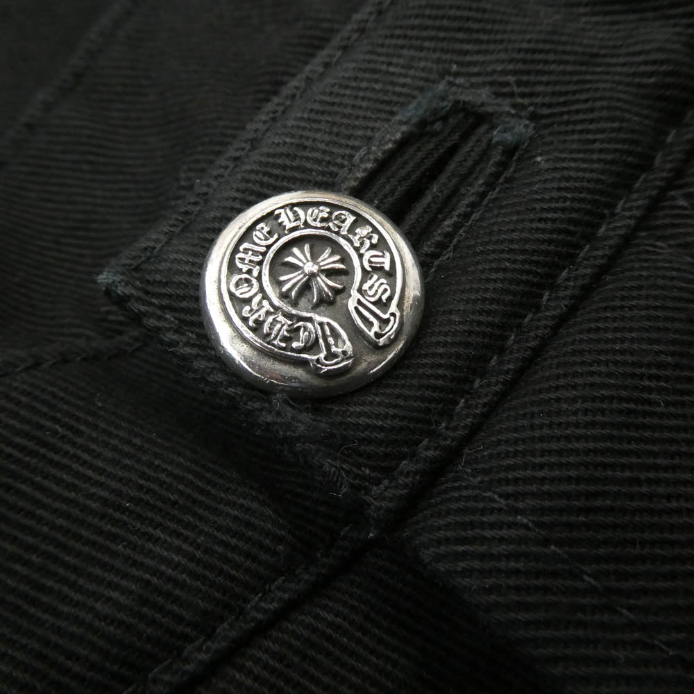 CHROME HEARTS クロムハーツ（原本無） OLD FLEURKNEE DNM PANTS フレアニー スクロールラベル ホースシューボタン 5P デニムパンツ ジーンズ ブラック系 30R【中古】