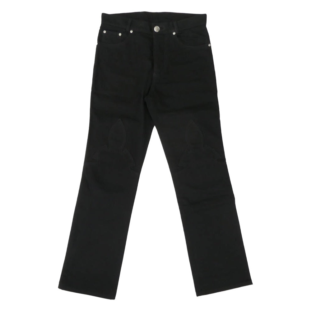 CHROME HEARTS クロムハーツ（原本無） OLD FLEURKNEE DNM PANTS フレアニー スクロールラベル ホースシューボタン 5P デニムパンツ ジーンズ ブラック系 30R【中古】