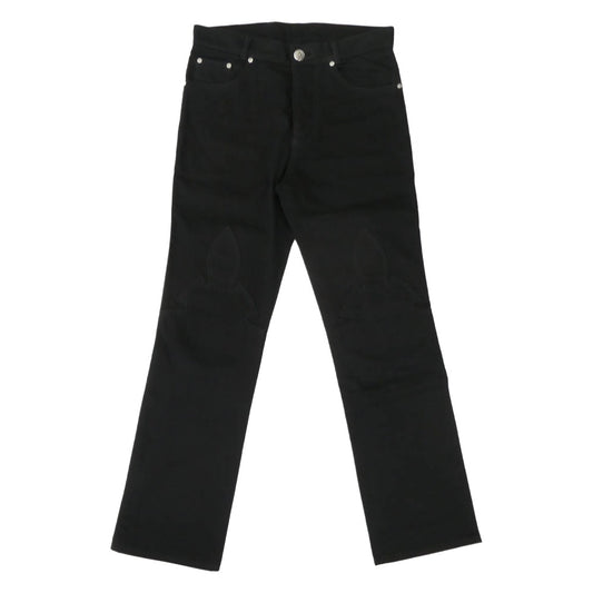 CHROME HEARTS クロムハーツ（原本無） OLD FLEURKNEE DNM PANTS フレアニー スクロールラベル ホースシューボタン 5P デニムパンツ ジーンズ ブラック系 30R【中古】